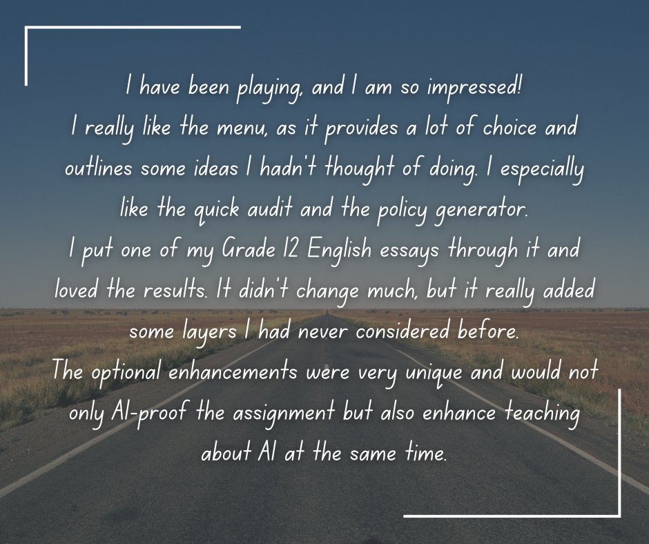 pbeens's tweet image. Got my first review for my Assignment Strengthener GPT! (Adapts assignments to make make them AI-friendly)
#AIinEducation #ChatGPT 

chatgpt.com/g/g-6921ca06cf…