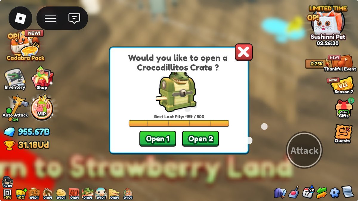 odod0d's tweet image. 詫び天気イベントのおかげで余裕の天井ロスクロコももらえました。感謝祭シークレットも10%引いて完結(後トリンケット…)
ペンは出てないけど大満足

#brainrotevolution
#ブレインロットの進化