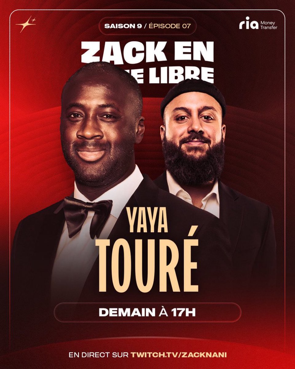 🚨 𝗬𝗔𝗬𝗔 𝗧𝗢𝗨𝗥𝗘́ 🇨🇮 𝗦𝗘𝗥𝗔 𝗟’𝗜𝗡𝗩𝗜𝗧𝗘́ 𝗗𝗨 𝗭𝗔𝗖𝗞 𝗘𝗡 𝗥𝗢𝗨𝗘 𝗟𝗜𝗕𝗥𝗘 𝗗𝗘𝗠𝗔𝗜𝗡 ! 😏🎙️

📸 <a href="/Zack_Nani/">Zack</a>