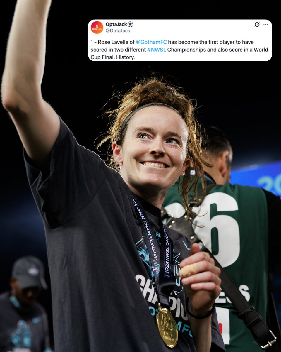 NWSL's tweet photo. Two NWSL Championship goals. A World Cup Final goal.
And the 2025 Championship MVP.

Rose Lavelle is in one of one. 😤 https://t.co/MGMptkbKby