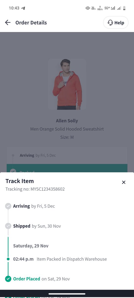 Bishnoi86307792's tweet image. Tracking no: MYSC1234358602
I had created a complaint because my order was supposed to be shipped on 30th November, but it still has not been shipped. Even after raising the issue, I have not received any update or resolution from your side.
@myntra @MyntraSupport 
#Resolution