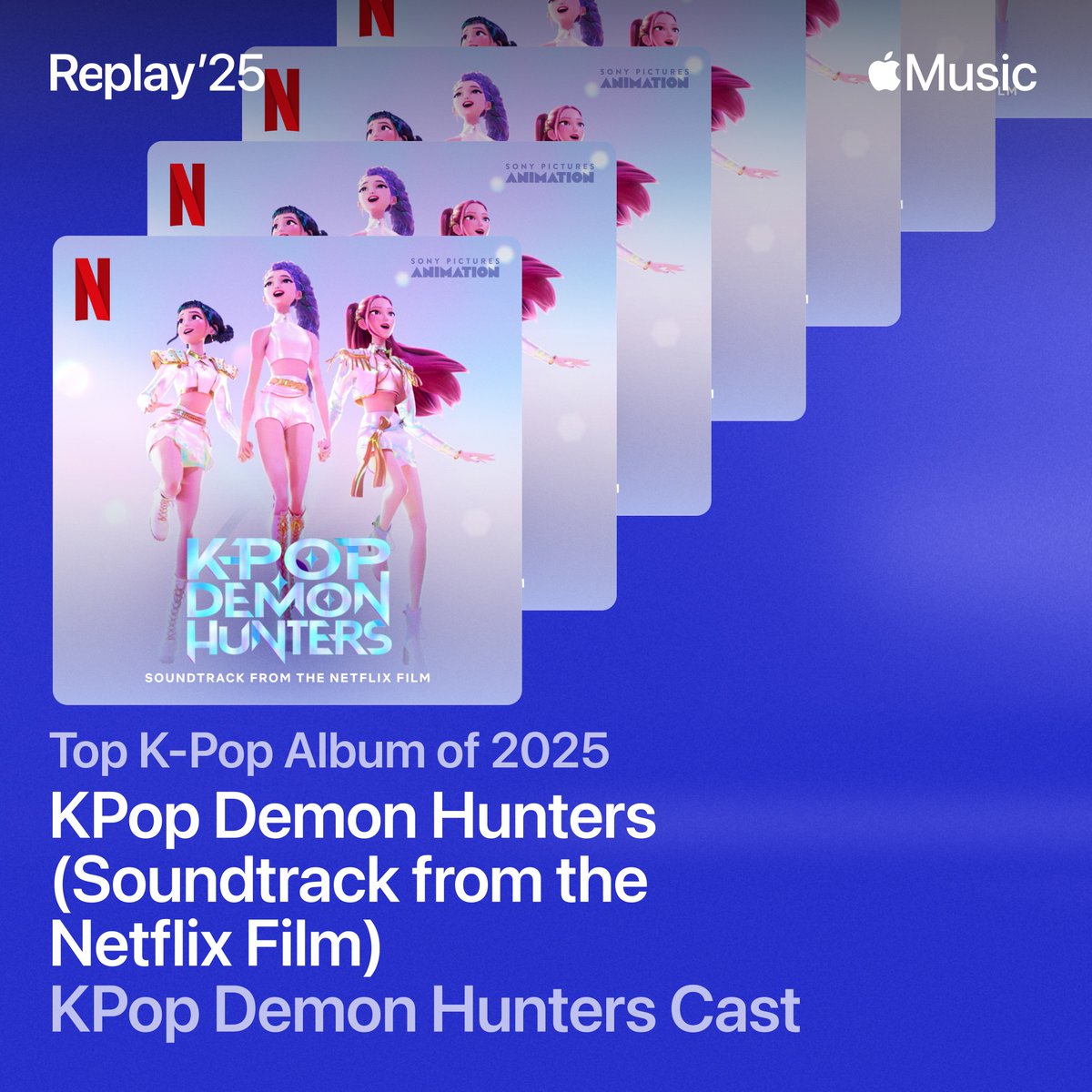chartdata's tweet image. &apos;KPop Demon Hunters&apos; soundtrack was the #1 most streamed K-Pop album on Apple Music globally in 2025.