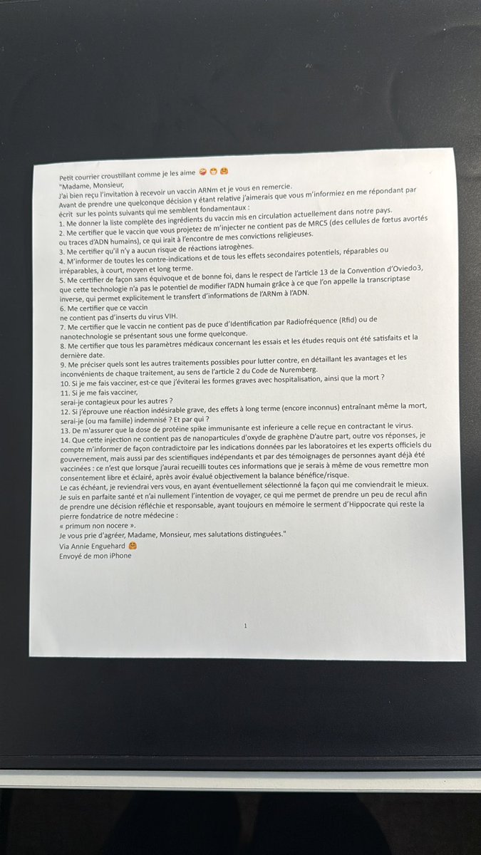 cab2626's tweet photo. Une très belle lettre d’amour pour votre médecin vaccinateur commissionné big pharma ! https://t.co/nvd52Bjcl8