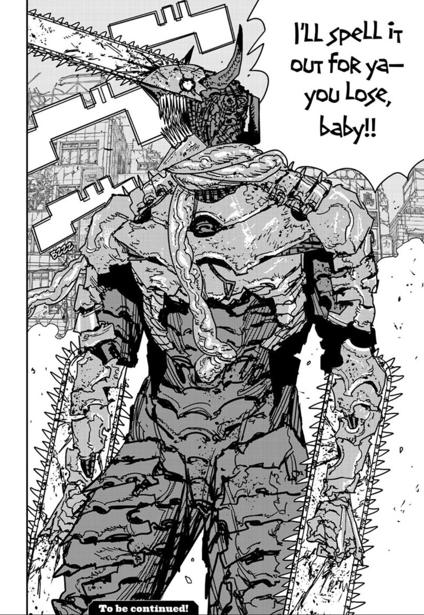 En el momento que Pochita le dice a Denji de crear un mundo nuevo, empieza por su propia persona, fusiona su humanidad con su naturaleza demoniaca, dejando atrás su crisis de identidad y dando quizás una pista del mundo q quiere crear, uno donde demonios y humanos convivan en paz