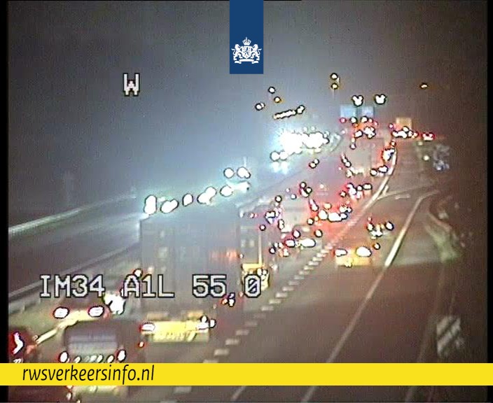 Meerdere voertuigen betrokken bij ongeval op de A1 bij Barneveld