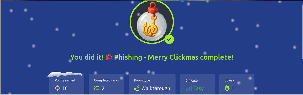 Z3r0_Dayy's tweet photo. Advent of Cyber 2024 Day 2...                                                           

I learned aout how phishing works, how to use SETOOLKIT for phishing and how to prevent phishing

#tryhackme #AdventOfCyber #oscg
@OSCGuild https://t.co/2Ot357XyNI
