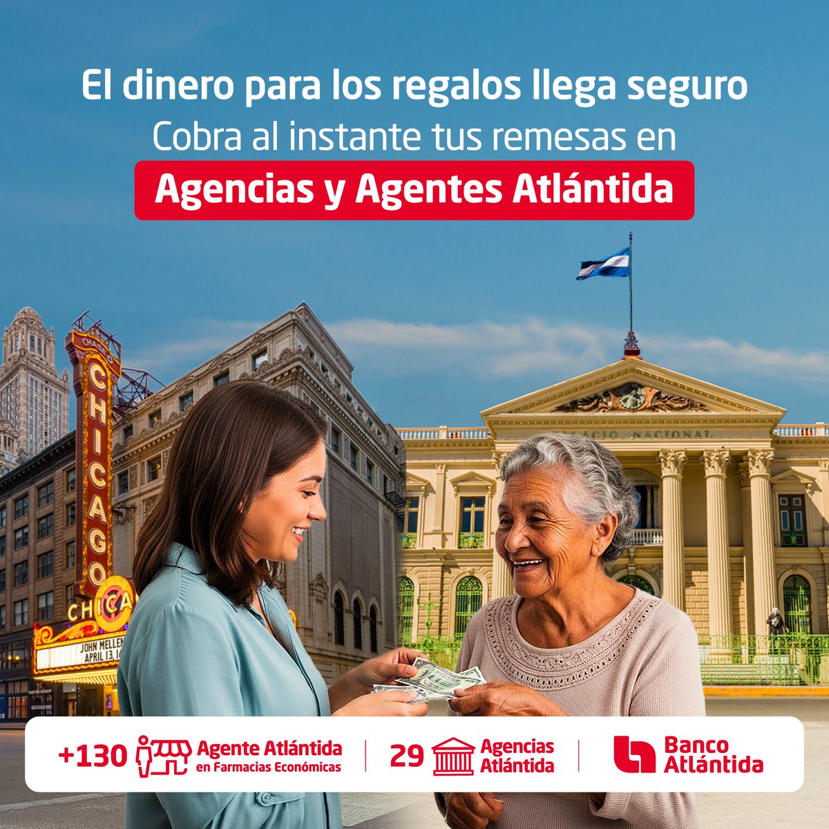 ¡Tus remesas están cargadas del espíritu navideño de tus seres queridos! 💸
Cóbralas en Agencias Atlántida o en los puntos de Agente Atlántida.

Para más información, visita el siguiente enlace: bancoatlantida.com.sv/servicios-inte…