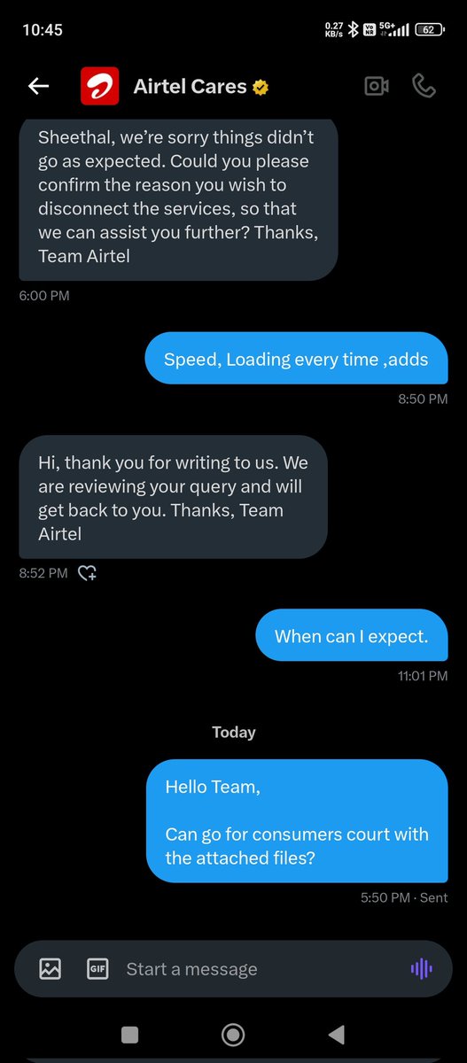 Sheethal_26's tweet photo. This is how India's No:1 network is responding to the customer.
@airtelindia
@Airtel_Presence 
@airtelnews 
@bhartiairtelfdn 
@airtelbank 
@AirtelBusiness 
@SunilBhartiMitl https://t.co/ooFm3pmmYk
