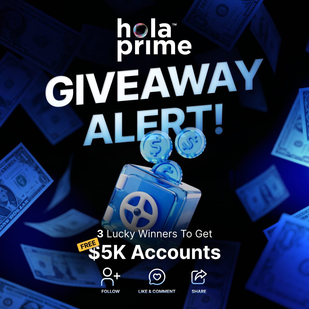 🎁 3 × $5,000 Challenges Giveaway
In partnership with <a href="/HolaPrimeGlobal/">Hola Prime</a> 🚀

- Follow <a href="/propfirmsplaza/">Prop Firms Plaza</a> <a href="/HolaPrimeGlobal/">Hola Prime</a> 

- Like, Repost &amp; Tag your trader friends 🫂

- Join Our Discord -  discord.gg/YqQuTCCu4n

( Winners In 72 Hours ! )