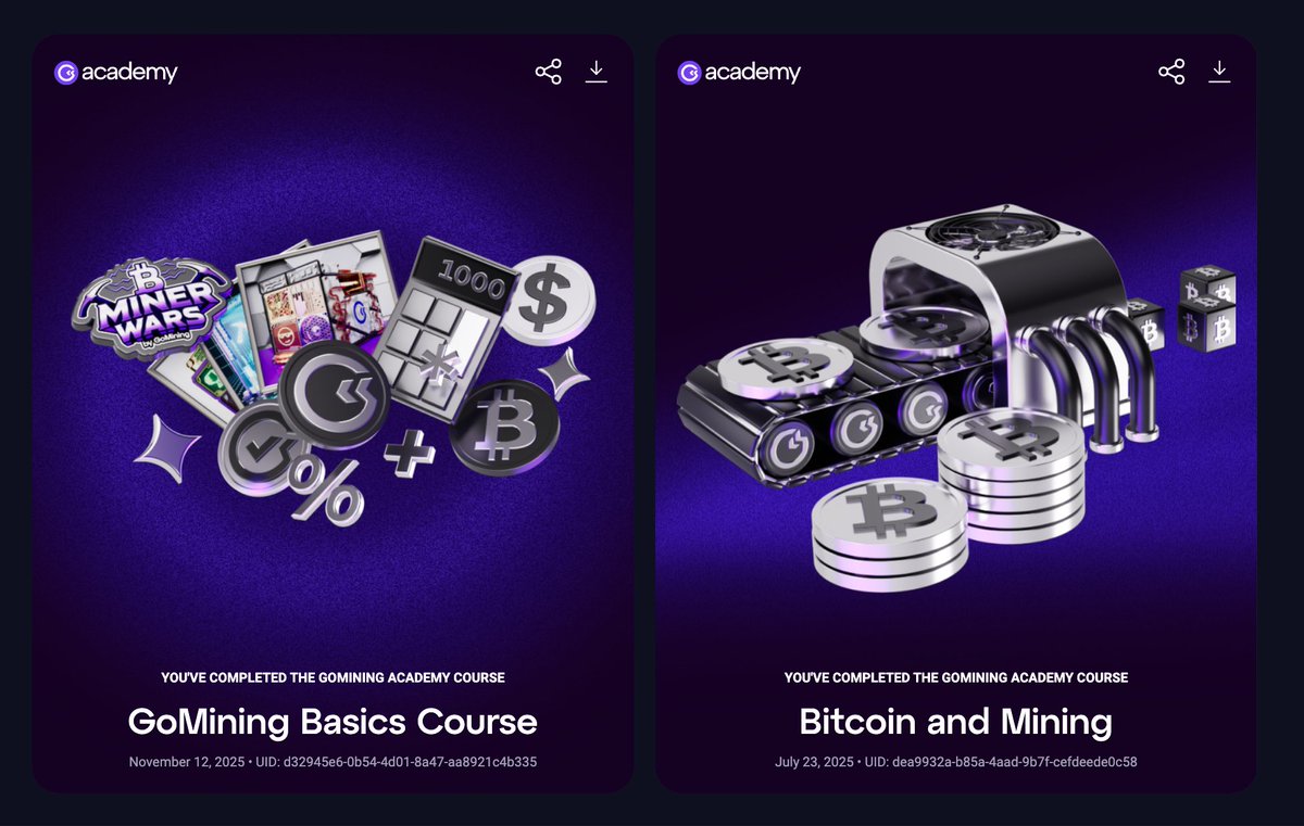 GoMining have done a super job of creating free course material to help people get up to speed with #Bitcoin and GoMining. Short bitesized lessons! No excuse to not know this stuff now.

gomining.com/?ref=WHITEROBOT

<a href="/GoMining_token/">GoMining</a>
#GoMiningAcademy