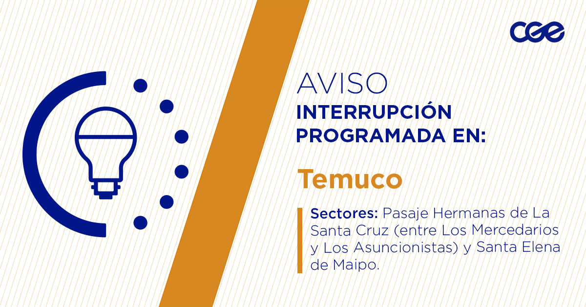 CGE_Clientes's tweet image. Para mejorar la calidad del suministro de nuestros clientes de #Temuco, este jueves, entre 15:00 y 16:00 horas, se realizará una #InterrupciónProgramada (sectores en la imagen 👇) debido a trabajos de mejoras. Recuerda desconectar tus artefactos 🔌