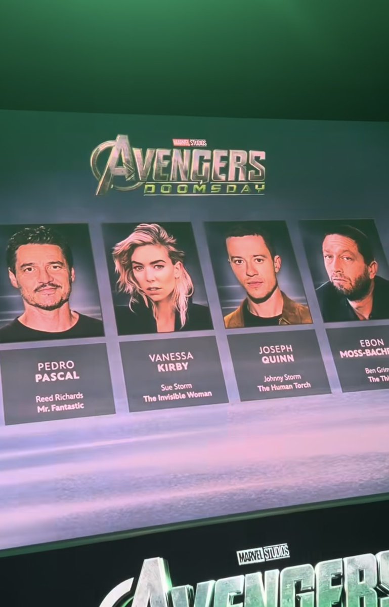 pascalarchive's tweet image. The cast of Fantastic Four mentioned for ‘AVENGERS: DOOMSDAY’ during the Walt Disney presentation at the Giornate Di Cinema Sorrento 💚