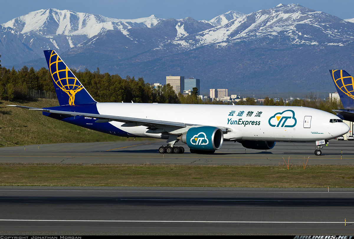 n194at's tweet photo. Yun Express (Atlas Air)
Boeing B777-F1H N704GT
ANC/PANC Anchorage Intl Airport
May 10, 2025
Photo credit Jonathan Morgan
#AvGeek #Aviation #Airline #AvGeeks #Boeing #B777 #AtlasAir #ANC #Anchorage @ANCairport #YunExpress @AtlasAirWW 🇺🇸 https://t.co/28MCuZGvfa