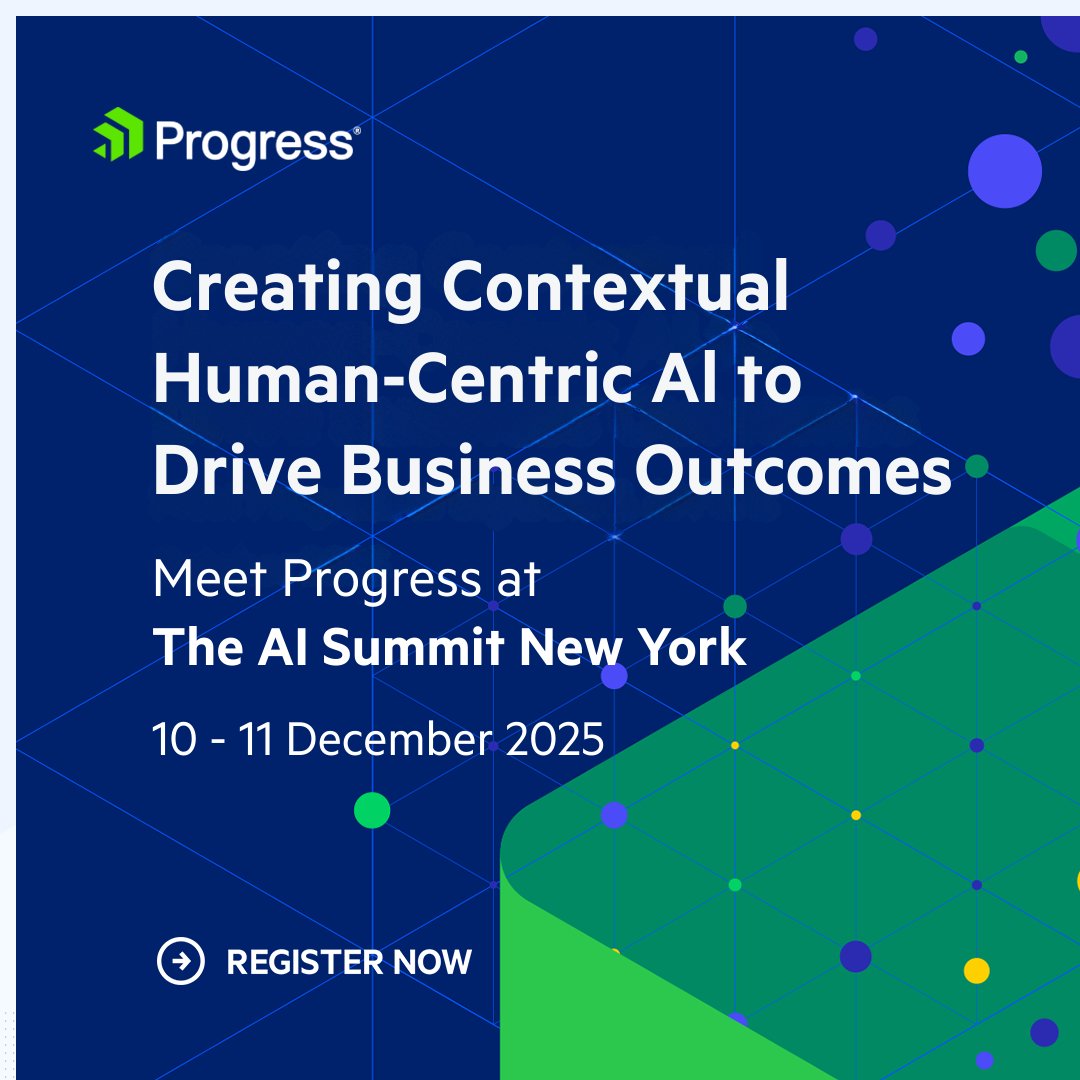 semaphoreprgrss's tweet image. Sponsoring #TheAISummit New York

🎟️Use promo code 20DP-DPRZ55 for 20% off on your conference ticket!

Stop by the Progress booth #225 to see how we’re helping enterprises harness the power of generative AI to drive trustworthy business outcomes!

newyork.theaisummit.com