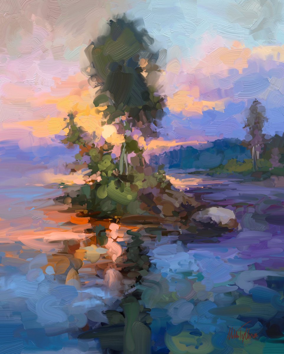 ~ Small island at sunset ~ 
Digital oil painting