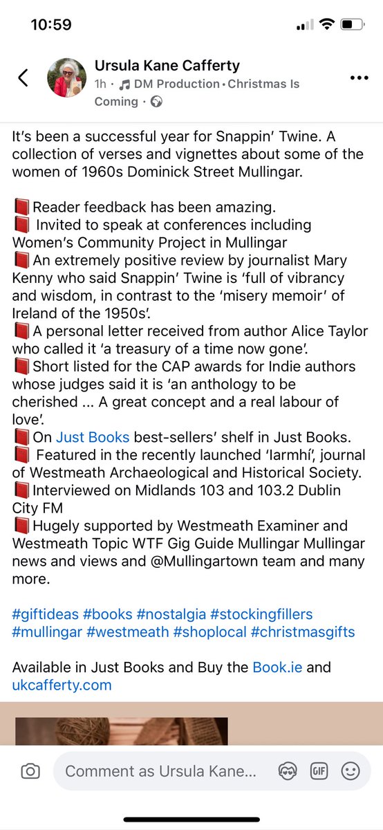 ukanecafferty's tweet photo. @philquinlan @DropkickMangan They might enjoy my book Snappin’ Twine -a nostalgic collection of verses and vignettes with universal themes such as love, autonomy, omnipotence and many more. Available at https://t.co/zKksibpCmc   €22 plus p&amp;p 📕 https://t.co/EUf0lap1hk