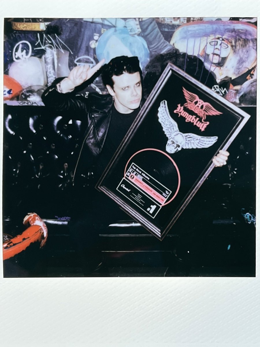 yungblud's tweet photo. First number one record in the USA 🇺🇸 and second number one record this year at home 🇬🇧 3 Grammy nominations and 500,000 tickets sold. What the fuck!!! This has truly been the greatest year of my entire life and I owe it all to everyone of you. My family, my blood, my guts thankyou from the bottom of my heart. What a fuckin ride. I love you all. Guess I owe you all “IDOLS II” now don’t I? 🖤