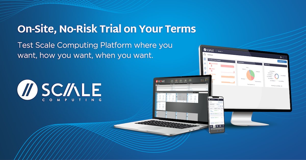 ScaleComputing's tweet image. Whether you&apos;re exploring #hyperconvergence for the first time, ready to deploy at the #edge, or just want to see how SC//Platform performs in your environment, we&apos;re making it simple to try, prove, &amp;amp; deploy on your terms with no-risk trial solutions:
scalecomputing.com/landing-pages/…