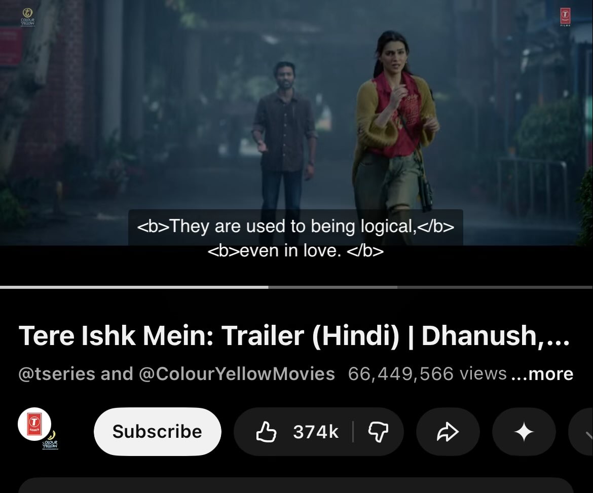 erAkash_'s tweet photo. These html tags on subtitles explains the quality of google engineers. https://t.co/3g0cd4Oz8s