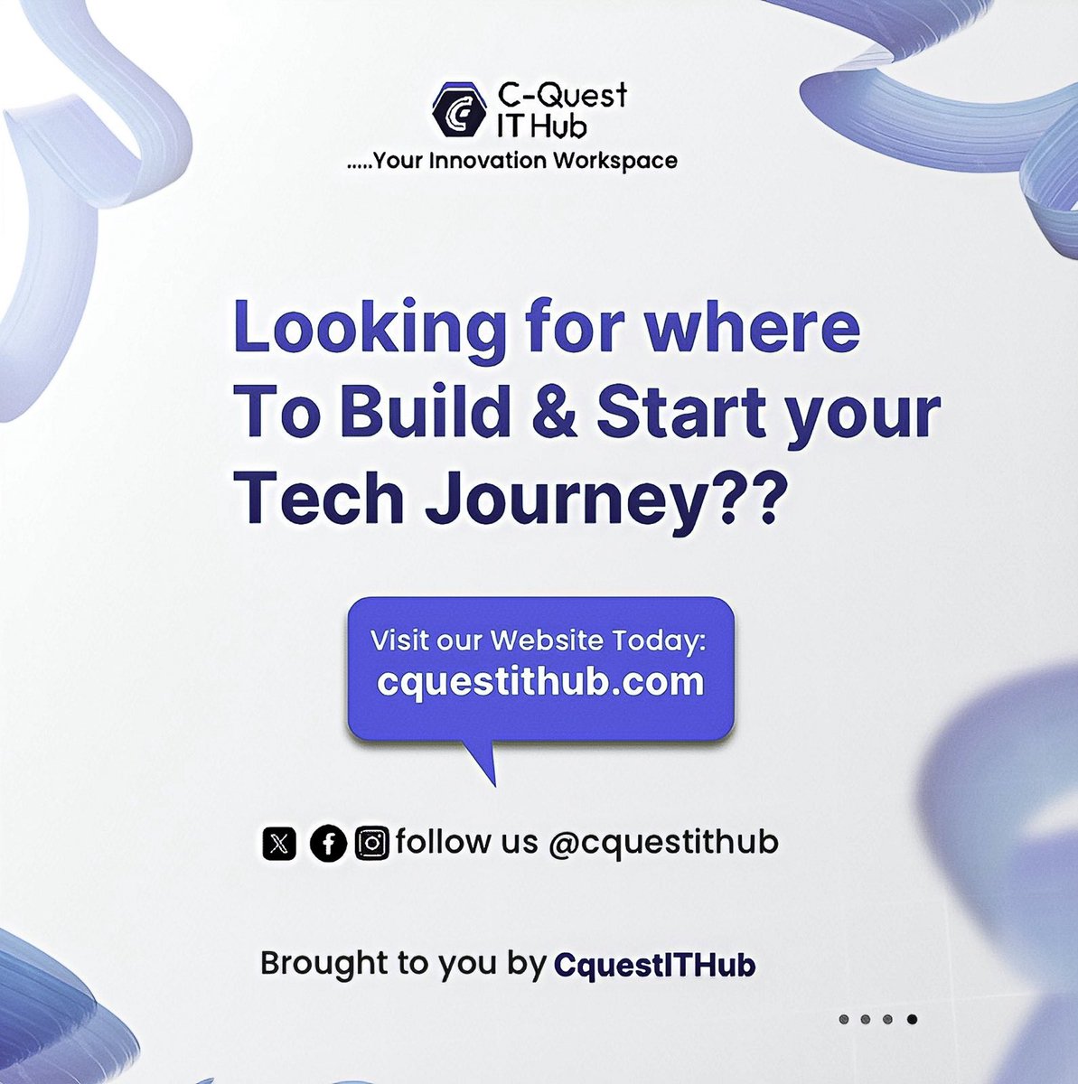 cquestithub's tweet image. We are C-Quest IT Hub!
And we want you on our team!

Stop the procrastination📌 We’re waiting for you: cquestithub.com

#Tech #LearnTech #Digital #CQuestITHub #TechNigeria