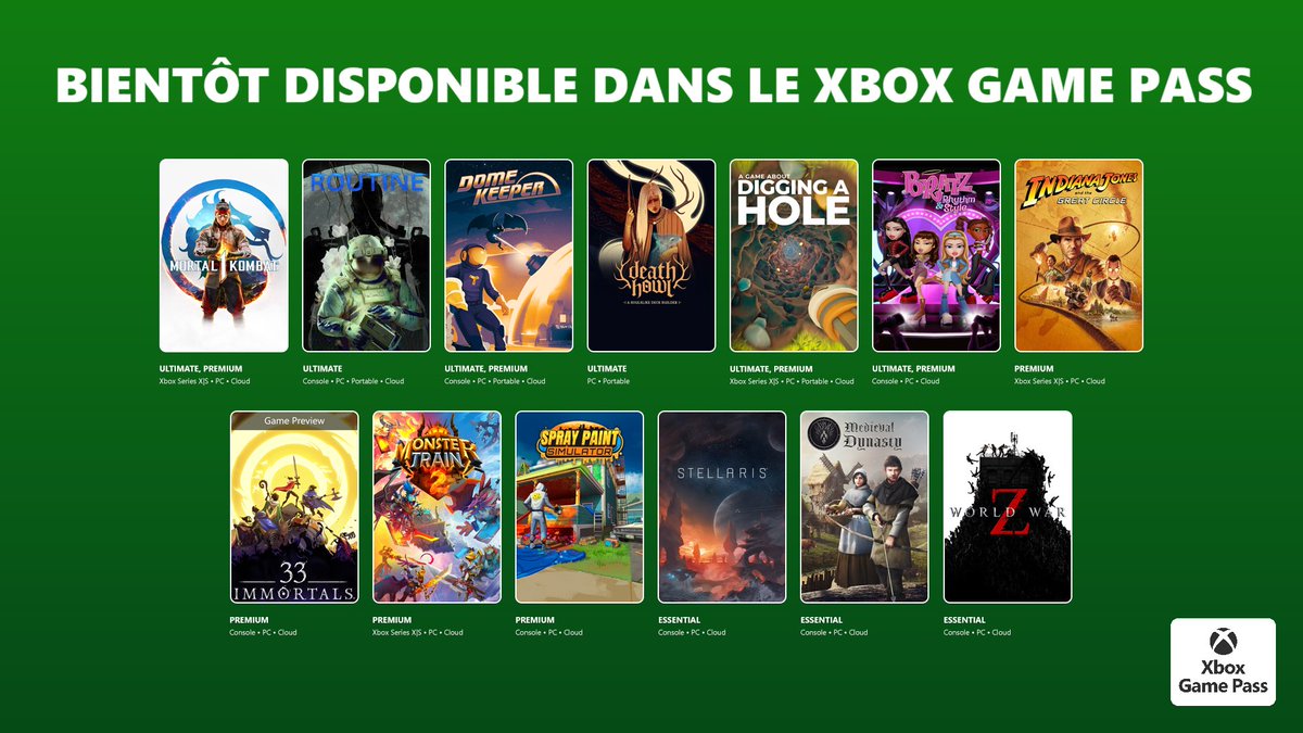 Voici la première fournée du mois de décembre. 
#XboxGamePass