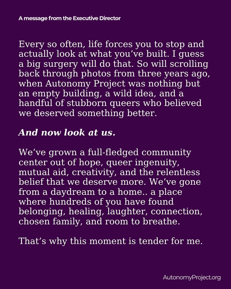 AutonomyProjct's tweet image. Read the full love letter here: autonomyproject.org/from-the-execu…

Donate: Text RADICAL to 26989