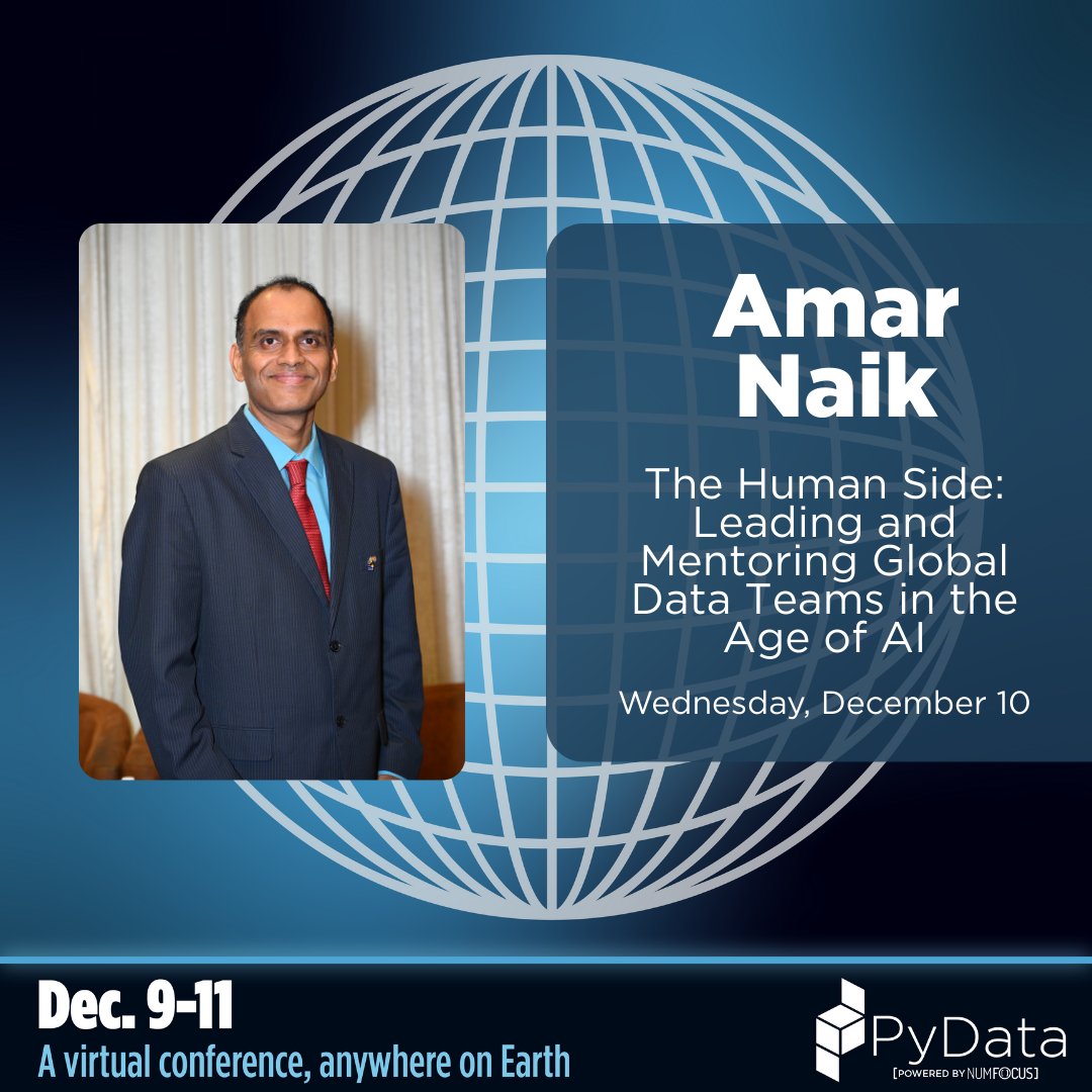 amarrnaik's tweet image. Excited to announce I’ll be speaking at PyData Global 2025! Join us online Dec. 9-11 for talks, tutorials, and
networking. Tickets:pydata.org/global2025 #PyDataGlobal25 #PyData #NumFOCUS @PyDataGlobal
