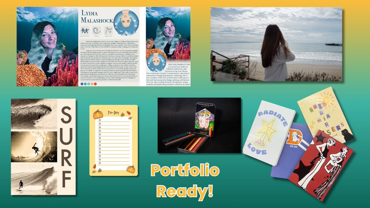 calpolygrc's tweet image. GrC Student Projects- Fall Quarter Wrap Up ✨ 💻 

Take a look into what a GrC student creates in only one quarter of courses! From photography studies to UGS internship classes, GrC has so many opportunities to make portfolio ready content! 💼 🎨 

#LearnByDoing #CalPolyGrC
