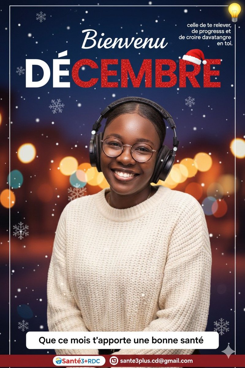 Sante3rdc's tweet photo. Bon début de mois de décembre !
Que ce dernier mois de l’année vous apporte santé, paix et force.

protégez votre santé : c’est votre plus grand capital.

Que décembre soit rempli de bonnes nouvelles ! https://t.co/qXqObXT6JM
