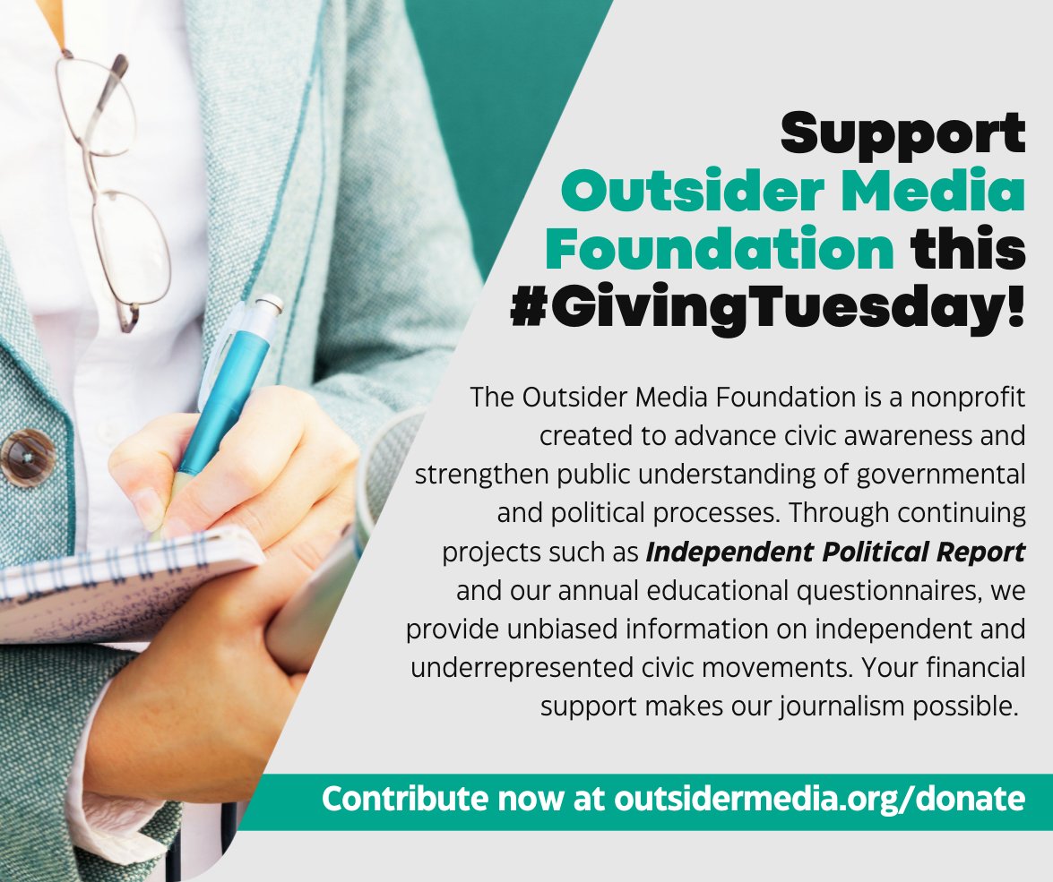 Independent and alternative voices matter. So does ensuring they’re heard. This #GivingTuesday, help keep civic journalism strong by supporting Outsider Media Foundation.

Donate now: outsidermedia.org/donate