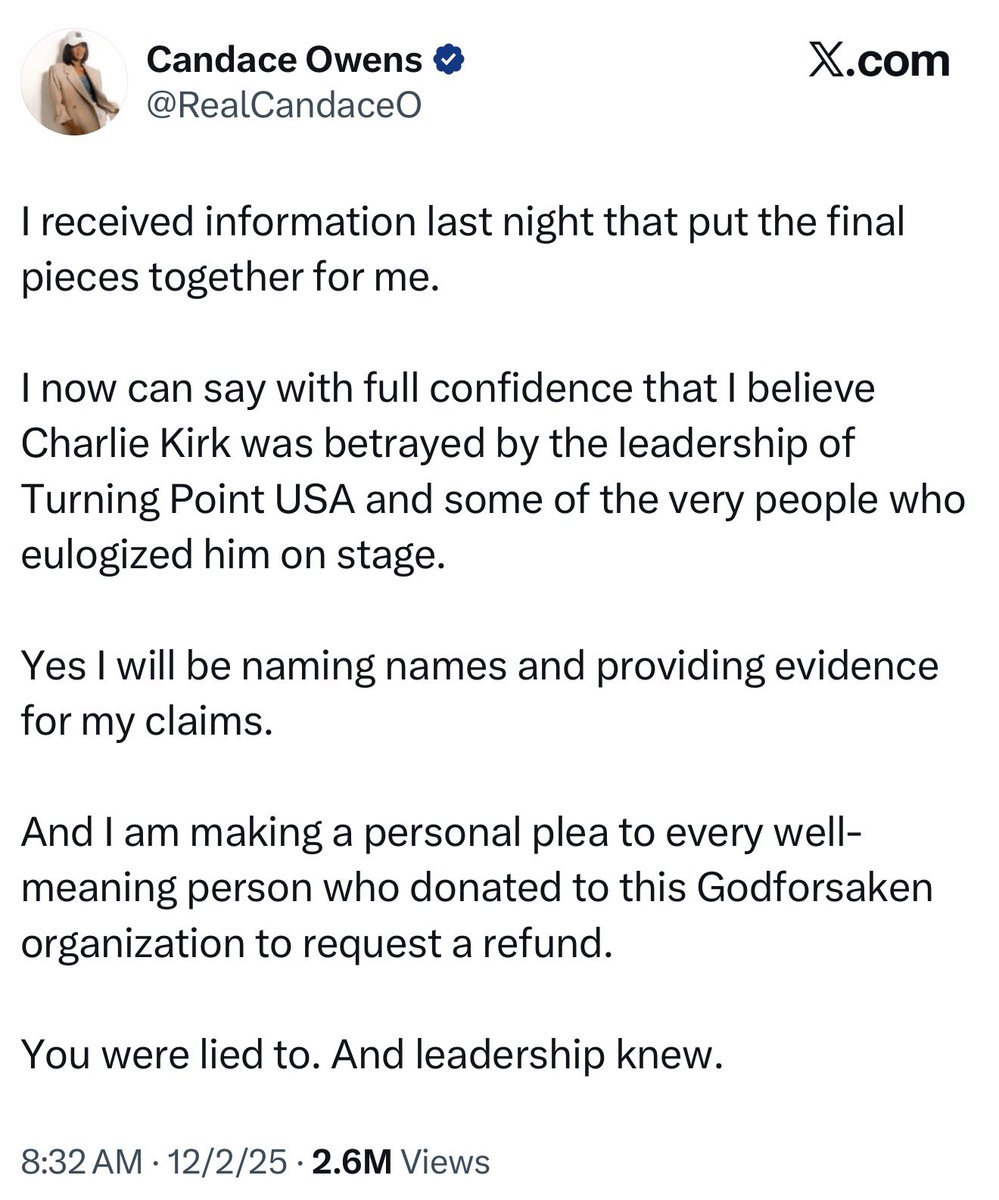 TONYxTWO's tweet photo. Anyone believe Candace Owens? https://t.co/R1K7FKw5G2