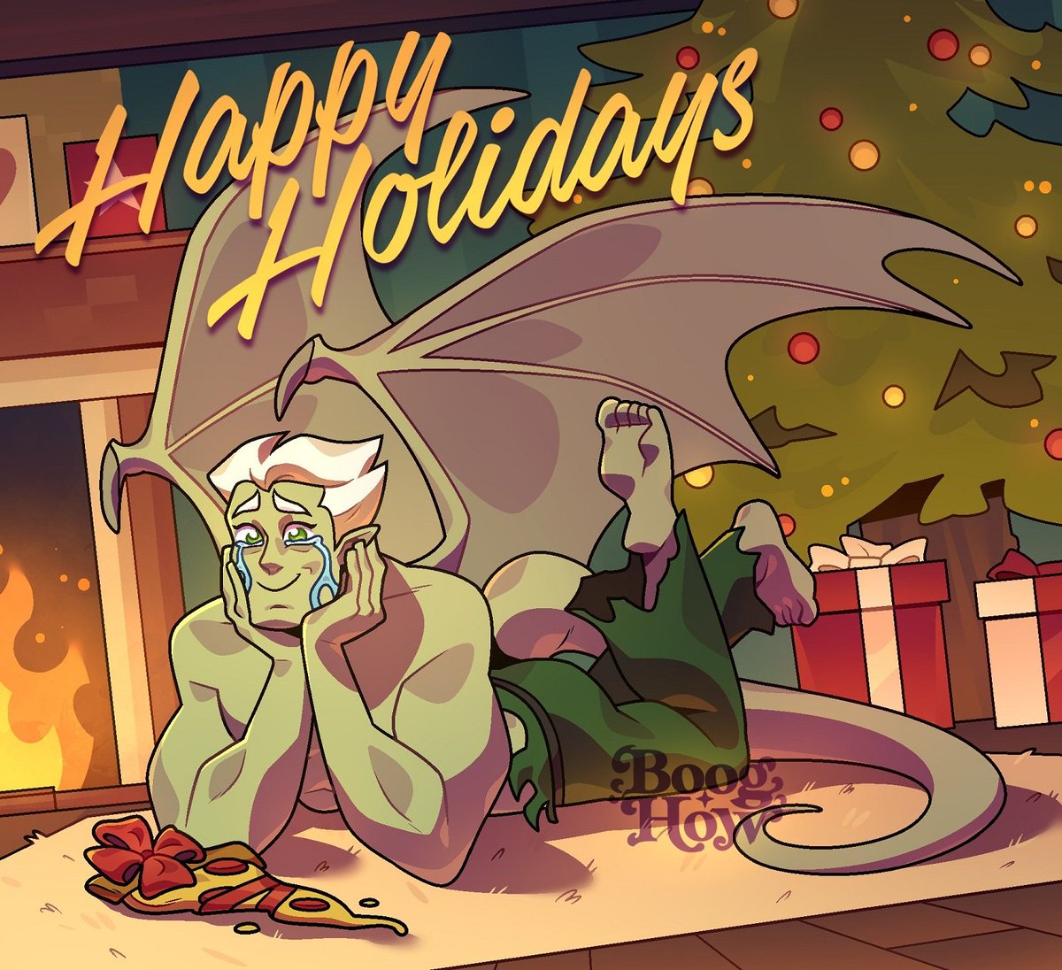 Busiris's tweet photo. Merry Christmas and Happy #ThrowBuThursday to all of you! This is a pic from the amazing @boog_how from back in 2022. Bu sincerely hopes you also got everything on your list this year like he did. 🎄🍕 🥰 https://t.co/2TkmVHtvL6