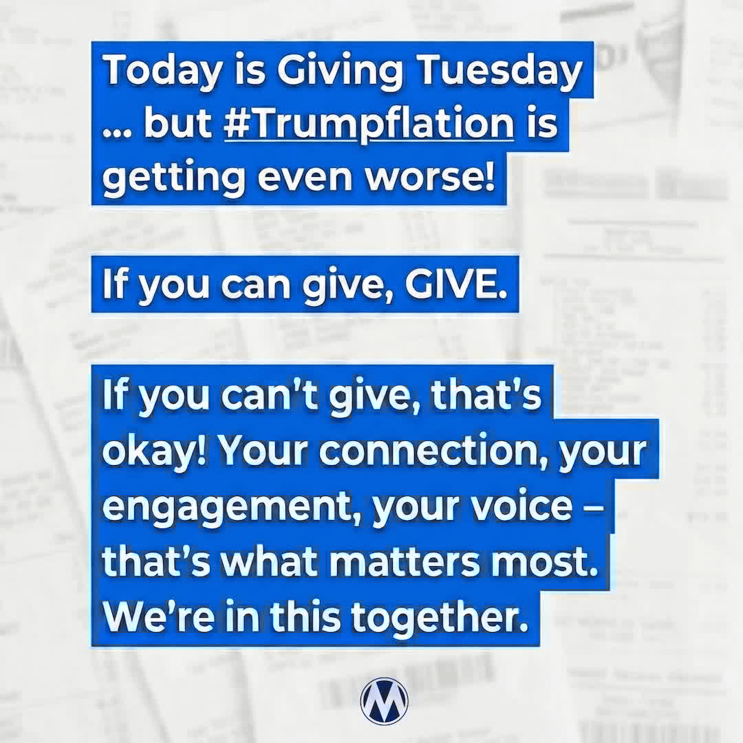 MomsRising's tweet image. It's Giving Tuesday. 💙 With #Trumpflation driving up costs for groceries 🛒 and health care 🏥, many families can't give right now -- and that's okay. If you do have room to give, support MomsRising here: action.momsrising.org/donate/donate2…

#GivingTuesday #InThisTogether