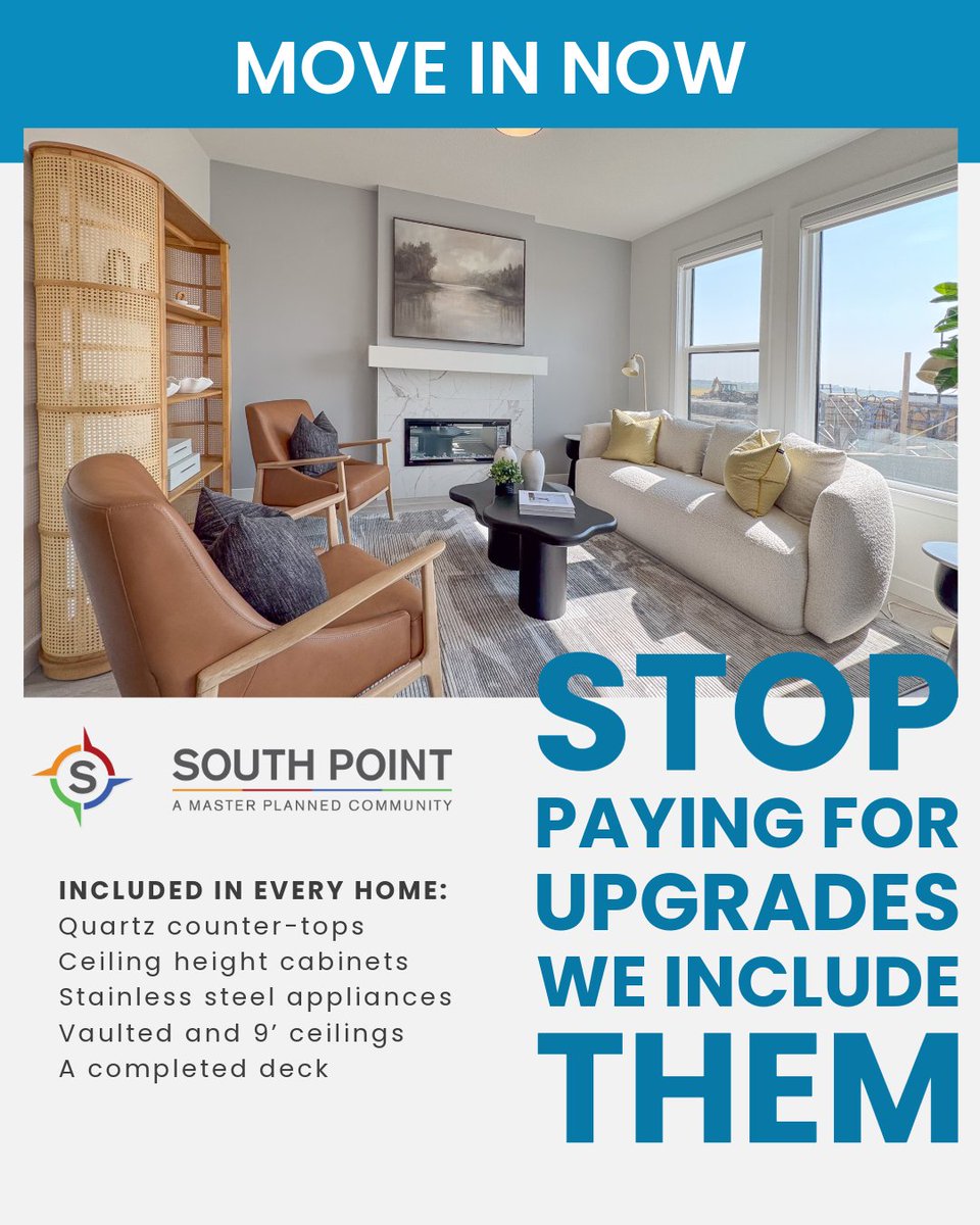 Stop Paying for Upgrades - We Include Them!
#AirdrieHomes #SouthPoint #NewHomesAirdrie #VestaProperties