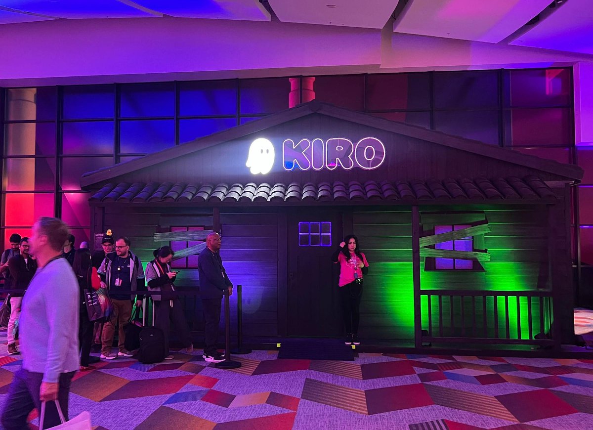 Docker's tweet image. We’ve arrived at AWS re:Invent!

📍 Come find us at booth 1819

Run Kiro and other agents without risking your machine or credentials, with Docker Sandboxes!
Plus - demos, answers to your questions, and the latest from Docker AI. 

Let’s build.

#Docker #reinvent #AI #DevTools…