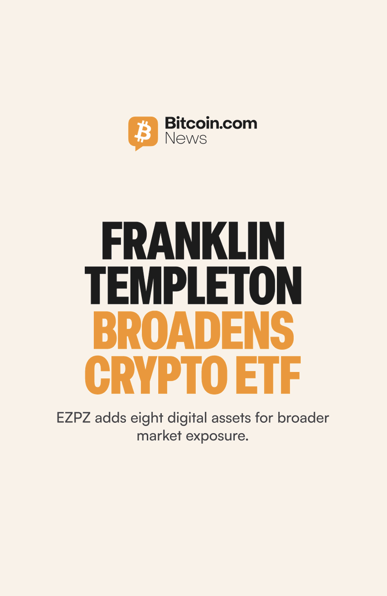 NEW: 🏦💥 Franklin Templeton expands its Franklin Crypto Index ETF (EZPZ)  to include #Bitcoin, Ether, $XRP, Solana, Dogecoin, Cardano, Stellar, and  Chainlink.