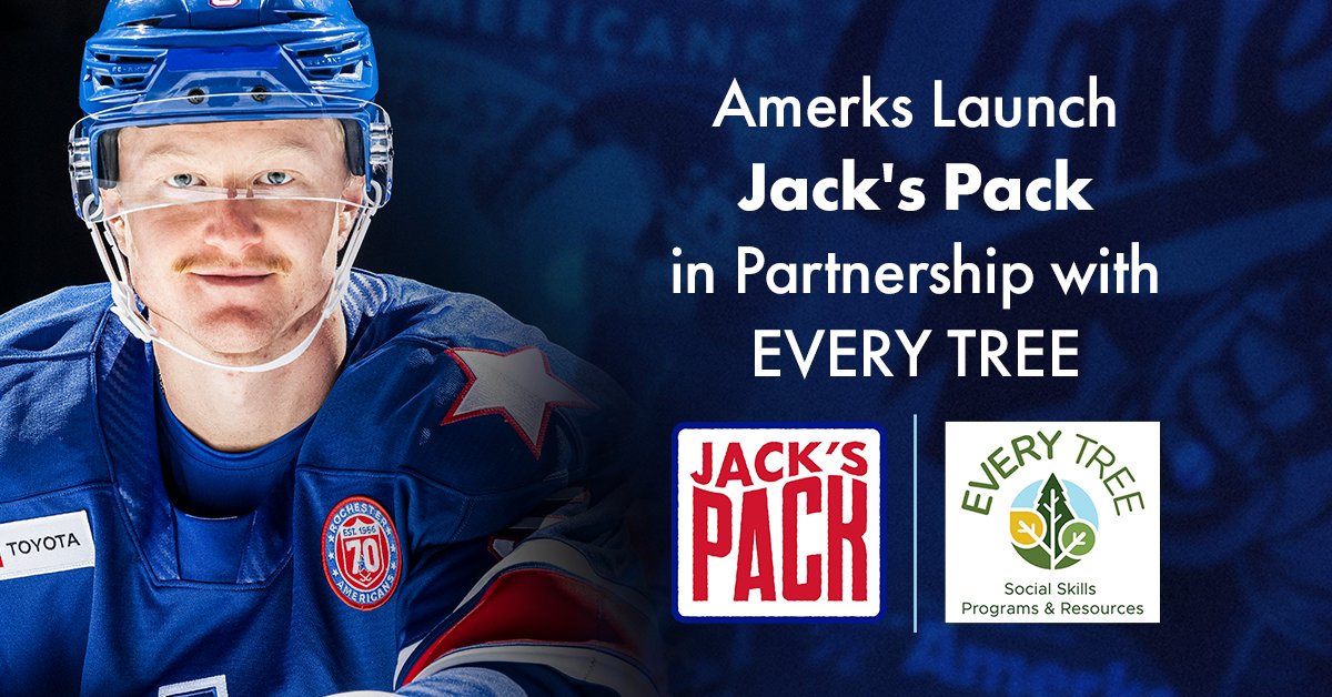 The Rochester Americans and defenseman Jack Rathbone have partnered with EVERY TREE to launch “Jack’s Pack” program for this season’s Sensory and Accessibility Games, presented by <a href="/StellarRoofing/">Stellar Roofing</a>, supporting EVERY TREE, at The Blue Cross Arena.
📰  READ MORE |