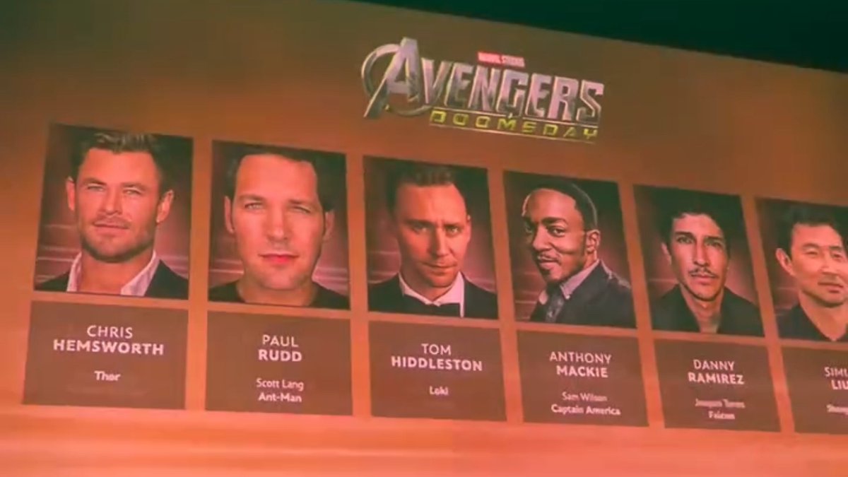 marvel_updat3s's tweet image. The Avengers in ‘AVENGERS: DOOMSDAY’:

• Sam Wilson/Captain America
• Thor
• Ant-Man
• Falcon
• Shang-Chi
• Loki