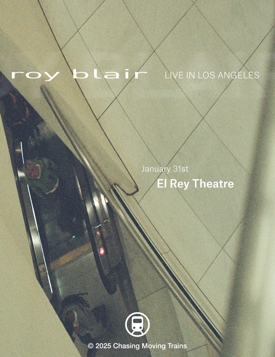 LIVE IN LOS ANGELES 

PRESALE TOMORROW 10AM
GENERAL ON SALE FRIDAY 10AM PT
royblair.com/tour