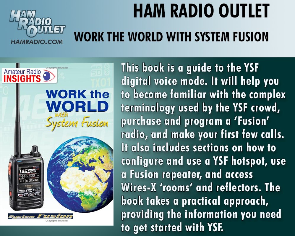 hro.net/UFluNTRqQkF
This book is a guide to the YSF (Yaesu System Fusion) digital voice mode. Before you know it, you will be able to talk with amateur radio operators all over the world.
All products here: hamradio.com
#HamRadioOutlet #HRO #amateurradio #hamradio