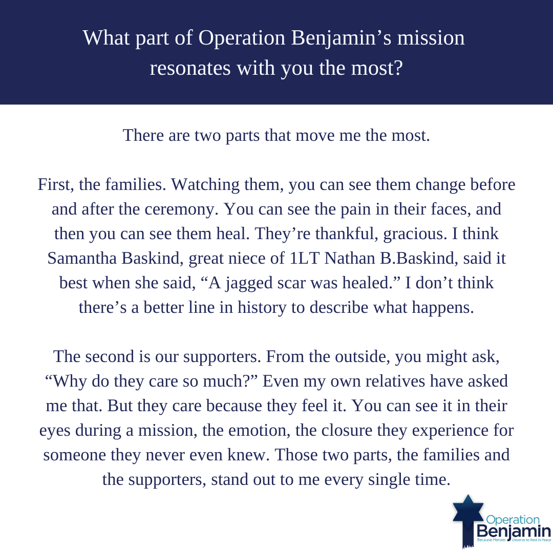 OperBenjamin's tweet image. As a non-Jewish member of our organization, Yvonne brings a different perspective to the sacred work of restoring identity and truth to Jewish American soldiers. She often says that while she may not be of  the same faith, she shares the same sense of duty, to ensure that every…