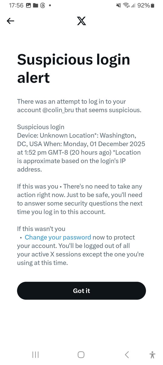colin_bru's tweet photo. #suspiciousloginalert now whoever keeps trying to get in to my account piss off?. https://t.co/0c0n2NTnMW