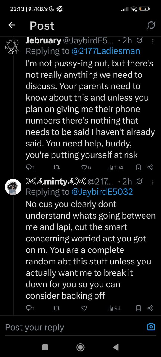 EvanWu551760's tweet image. Not only you need to block Lapi but Minty too ^^

Minty, despite being groomed as a minor, have the audacity to defend Lapi, despite lapi being a PREDATOR.

Minty tried to betray the society and he knew it this whole time