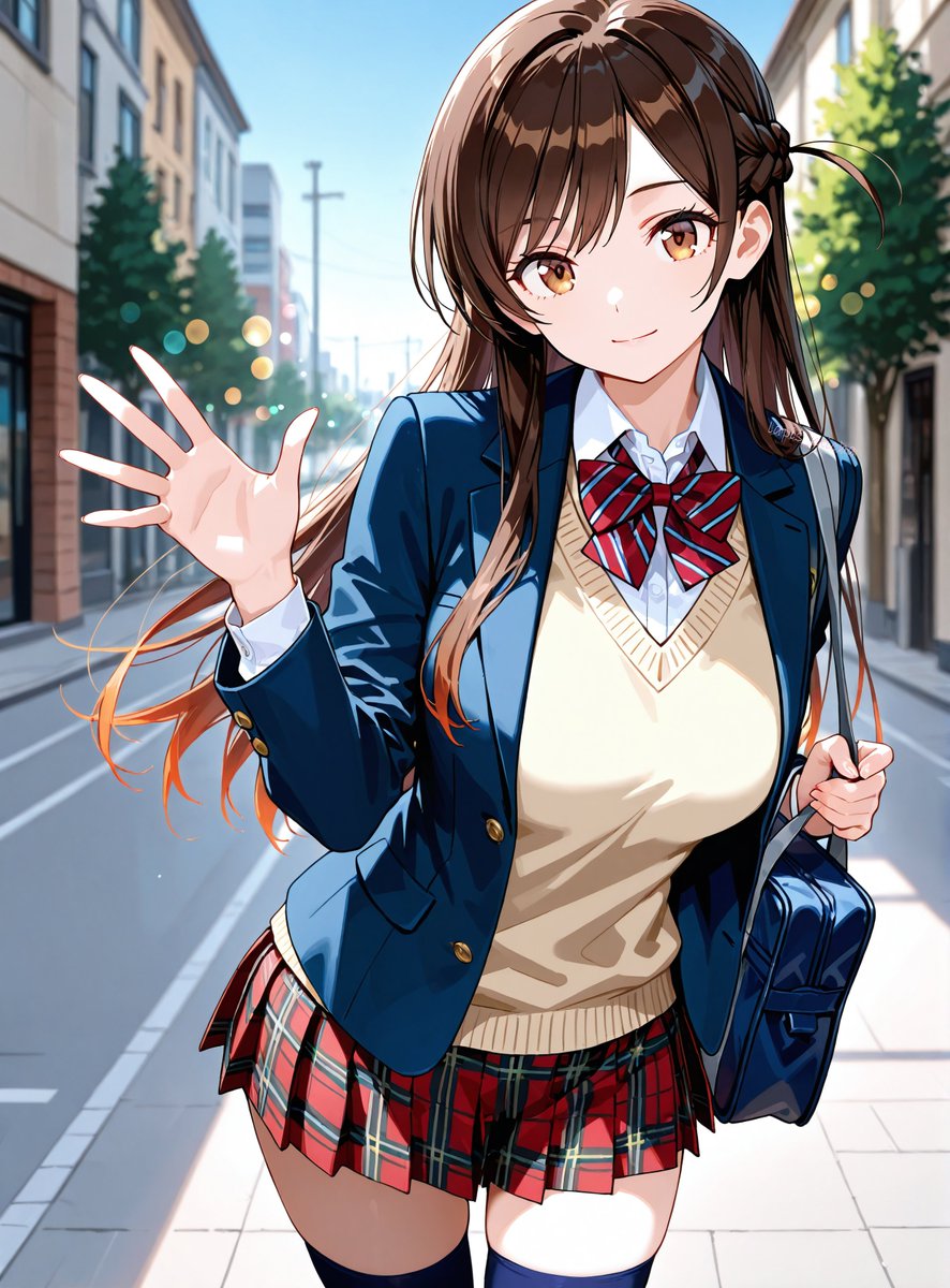 おはよ✨今日もよろしくね🎀 #水原千鶴 sfw illustration