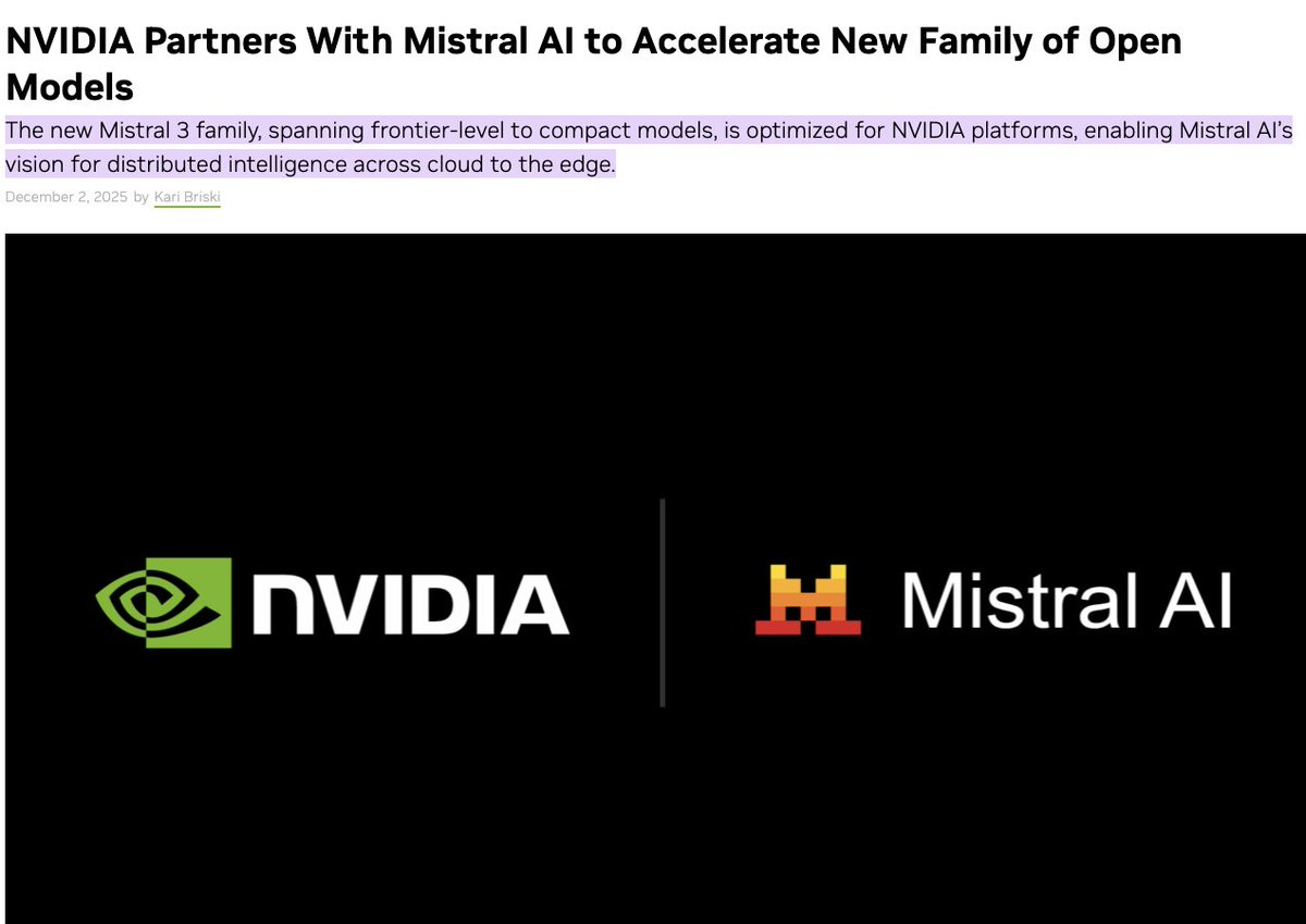 🔵MARKETEVANS: NVIDIA e Mistral AI: Partnership per Accelerare Modelli Aperti