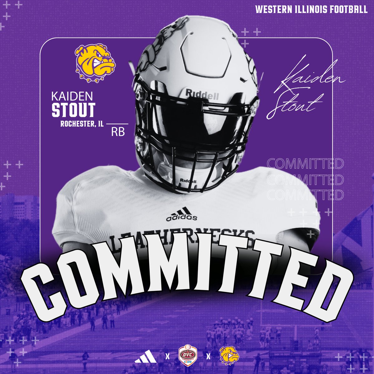 I’m excited to announce my commitment to Western Illinois University! 
<a href="/CoachJoeDavis/">Joe Davis</a> <a href="/CoachKarlMofor/">Coach Mo</a> <a href="/WIUFootball/">Western Illinois Football</a> <a href="/CoachLeonard3/">Derek Leonard</a>
