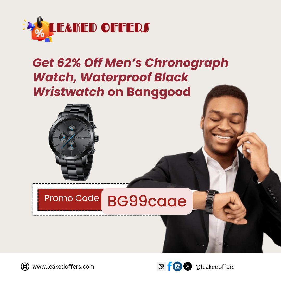 leakedoffers's tweet image. Get 62% Off Men’s Chronograph Watch, Waterproof Black Wristwatch
Copy the promo code and paste it at checkout on Banggood store  banggood.com/CRRJU-Mens-Chr…
blackfriday #fypfbpro