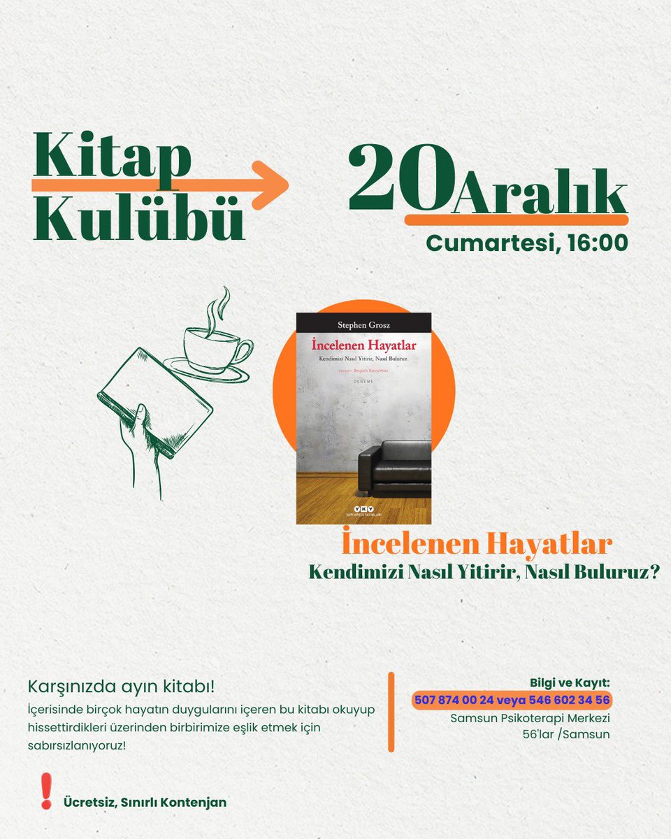 Katılmak isterseniz bekleriz. Kayıt olmak için bana yazabilirsiniz. Kısıtlı kontenjanımız bulunmaktadır.