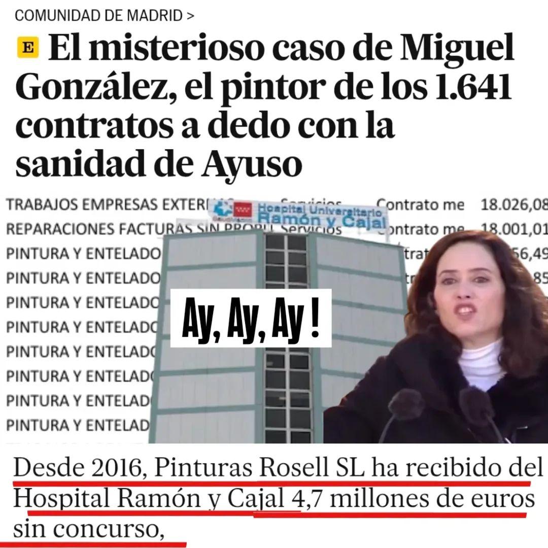 Un señor montó una empresa y la domicilió en su piso de Puente Vallecas: El Crack Informativo SL 
Luego le cambió el nombre a Rosell Pinturas. Y consiguió 1.182 contratos con el hospital Ramón y Cajal 🏥.  3,4 millones de euros desde 2020

Hay que poner foco en