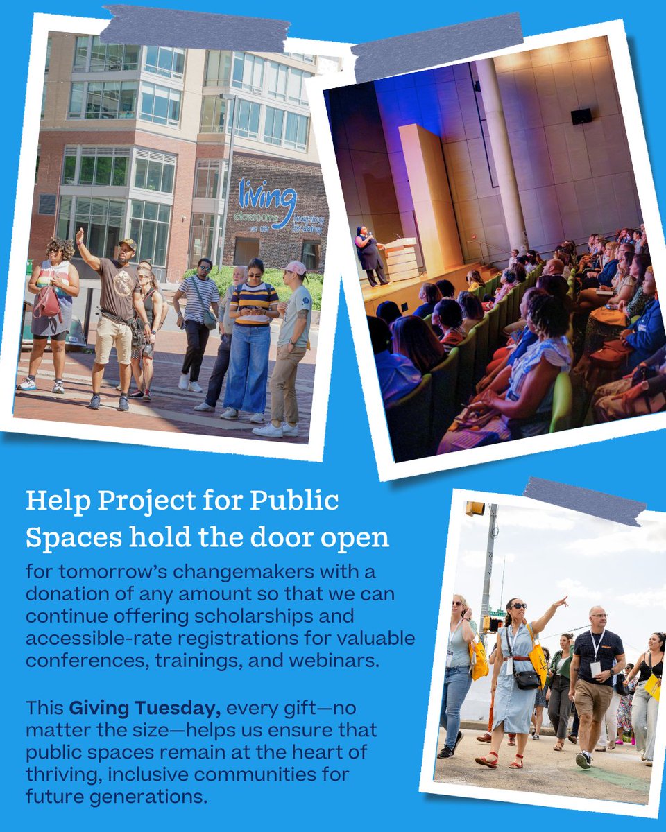 PPS_Placemaking's tweet image. We&apos;re  committed more than ever to supporting the people who make community life possible—and you can help this #GivingTuesday. 💚🔗Donate today so we can continue offering scholarships &amp;amp; accessible-rate registrations for valuable conferences &amp;amp; trainings: pps.org/donate